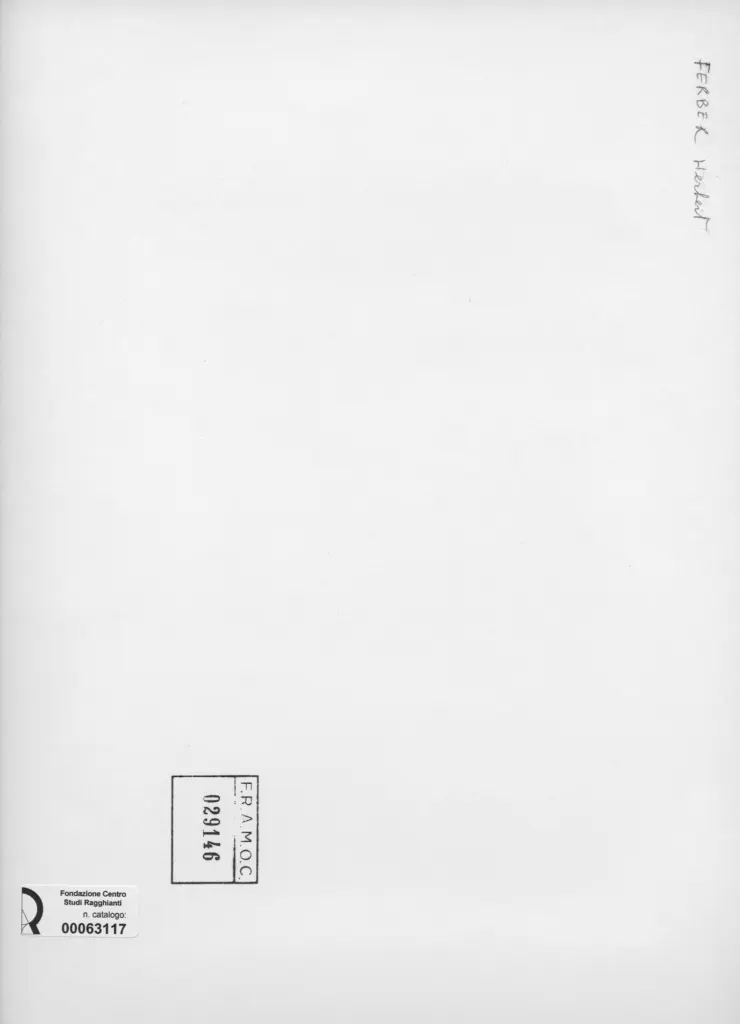 Anonimo , Ferber, Herbert - sec. XX - Composizione , retro