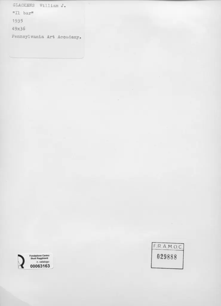 Anonimo , Glackens, William J. - sec. XX - Il bar , retro