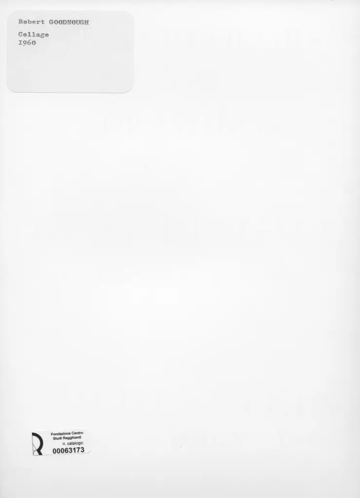 Anonimo , Goodnough, Robert - sec. XX - Composizione , retro