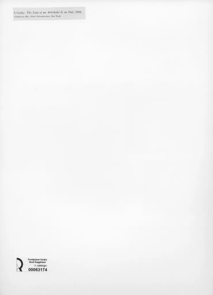 Anonimo , Gorki, Arshile - sec. XX - The Leaf of an Artichoke Is an Owl , retro