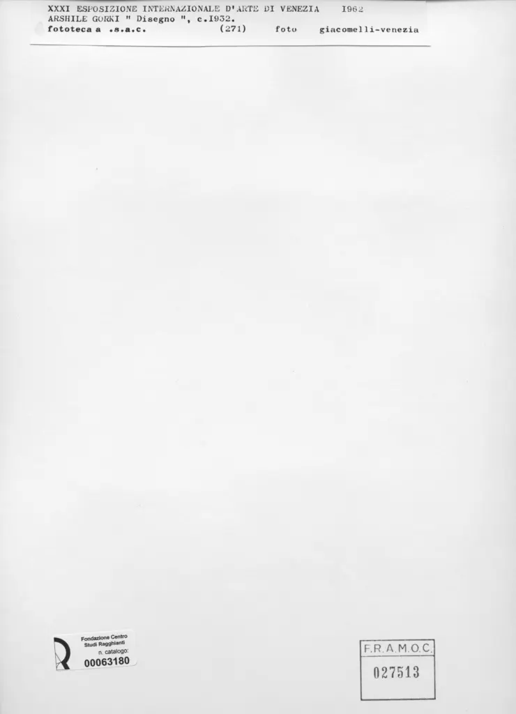 Giacomelli , Gorki, Arshile - sec. XX - Disegno , retro
