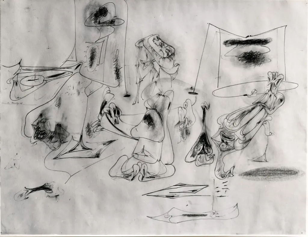 Giacomelli , Gorki, Arshile - sec. XX - Disegno , fronte