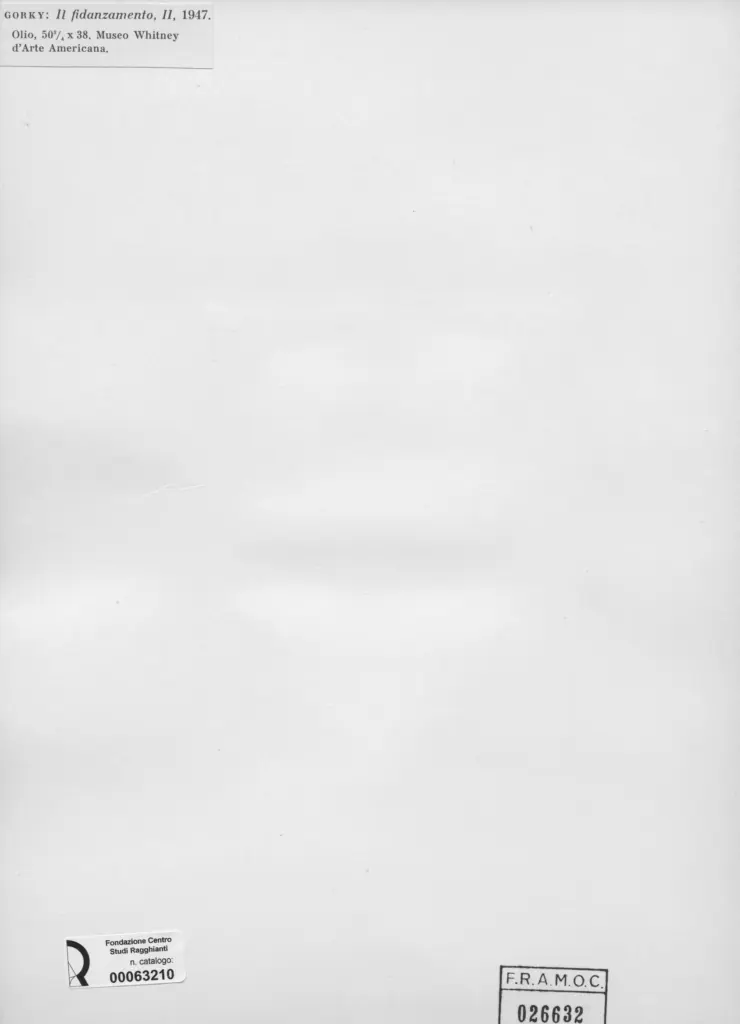 Anonimo , Gorki, Arshile - sec. XX - Il fidanzamento, II , retro