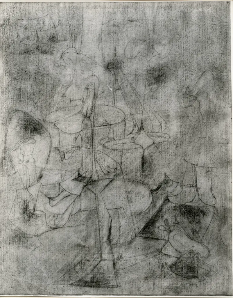 Giacomelli , Gorki, Arshile - sec. XX - Studio per "Il fidanzamento" , fronte