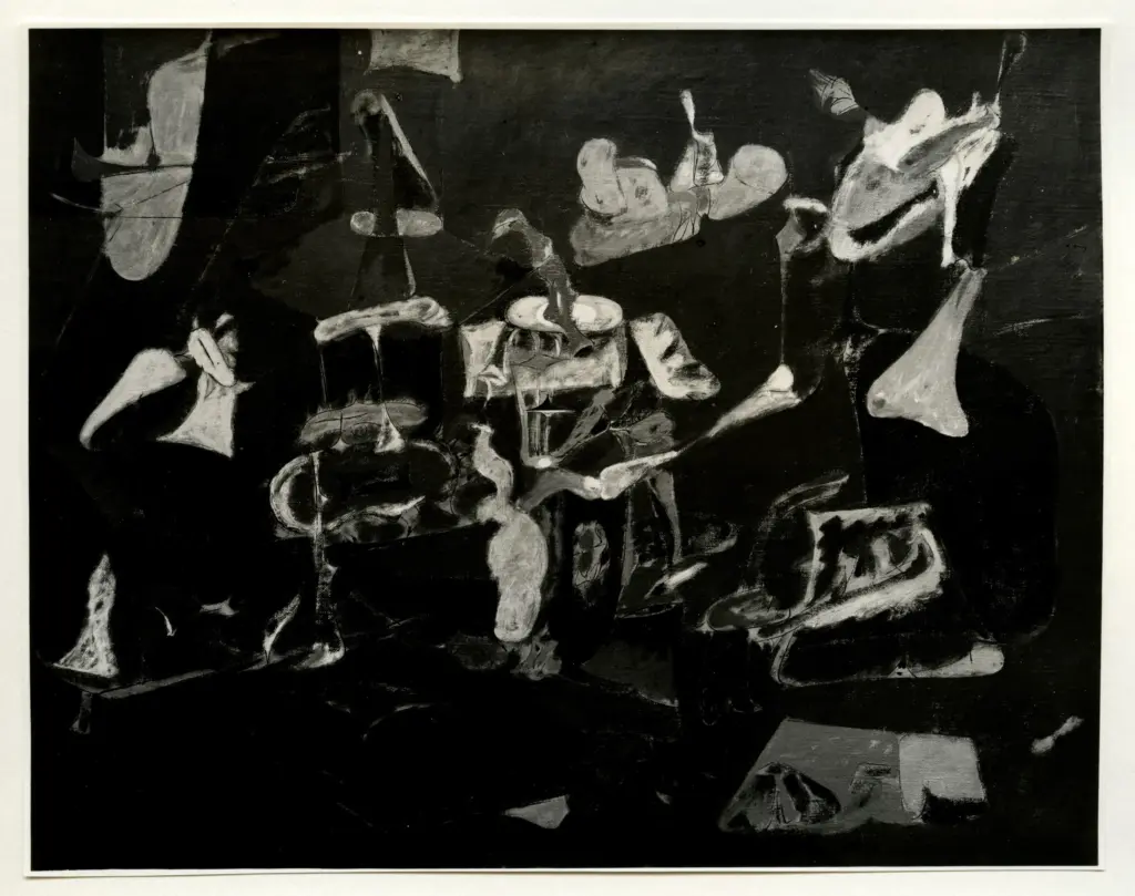 Giacomelli , Gorki, Arshile - sec. XX - Pittura verde scuro , fronte