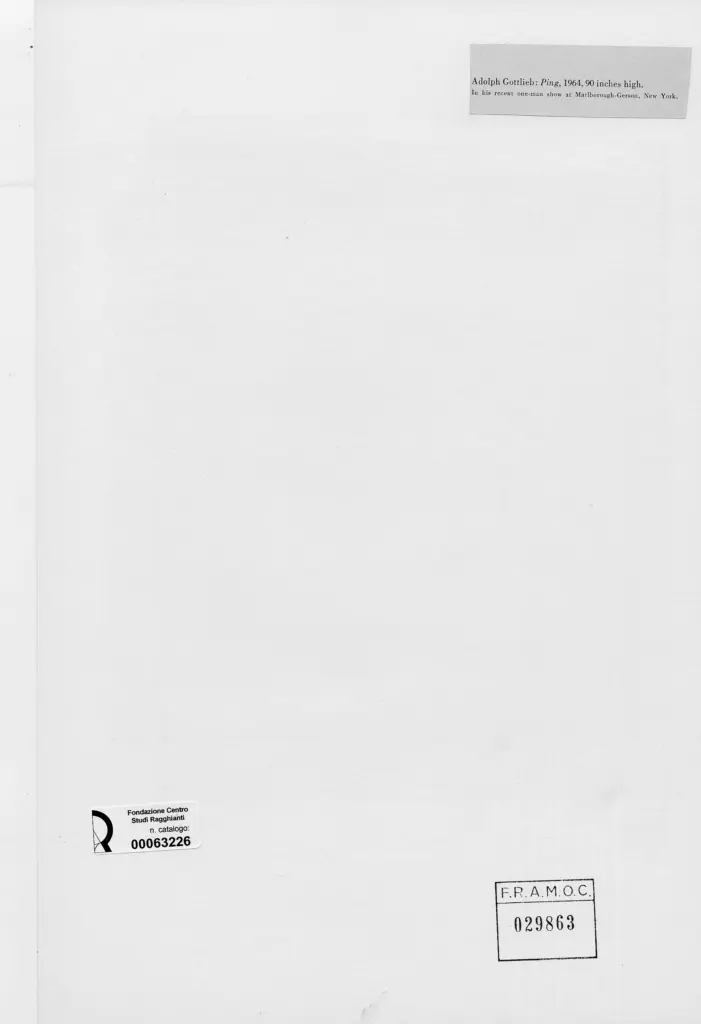 Anonimo , Gottlieb, Adolph - sec. XX - Ping , retro