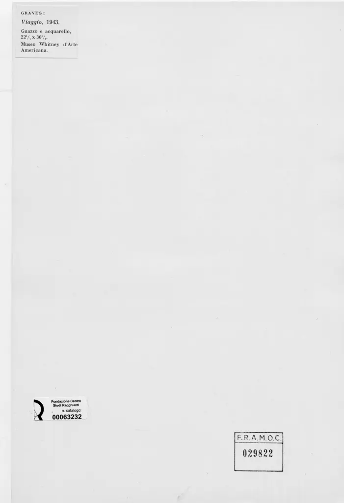 Anonimo , Graves, Morris - sec. XX - Viaggio , retro