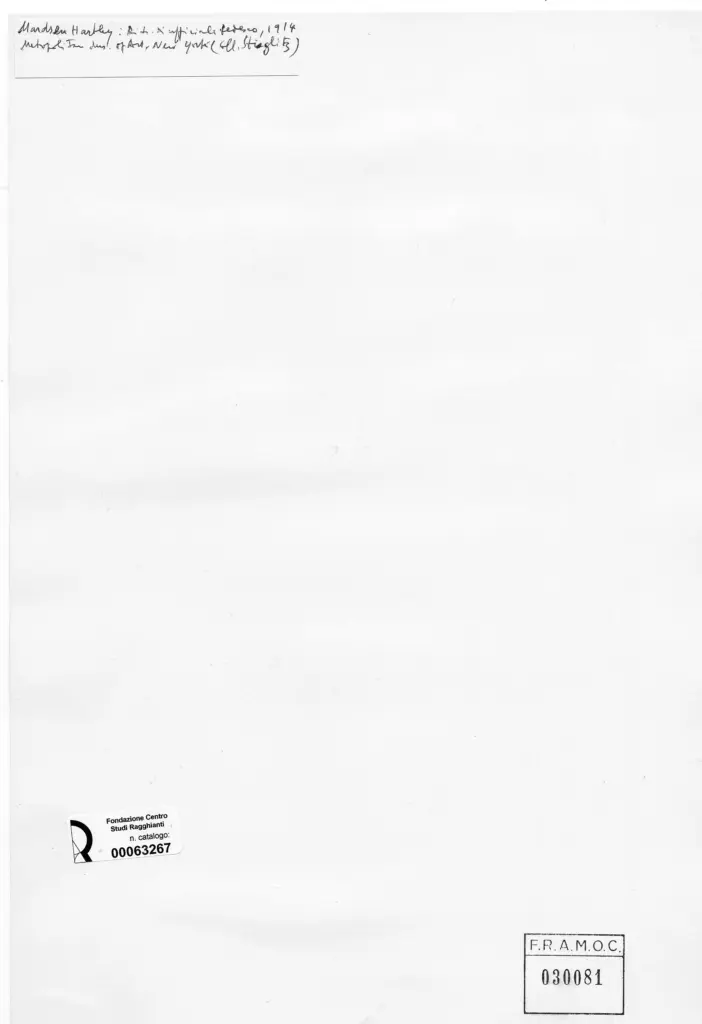 Anonimo , Hartley, Marsden - sec. XX - Riti di ufficiale tedesco , retro