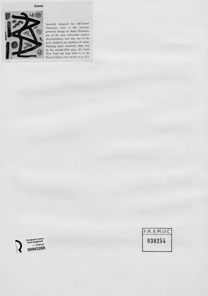 Anonimo , Hofmann, Hans - sec. XX - Composizione , retro