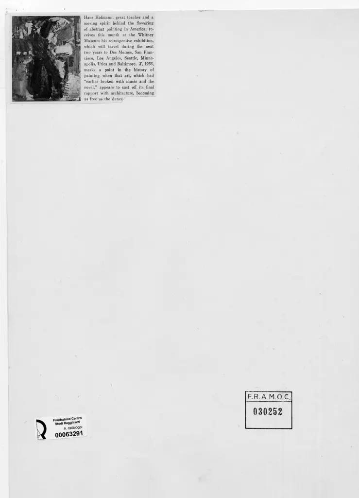 Anonimo , Hofmann, Hans - sec. XX - X , retro