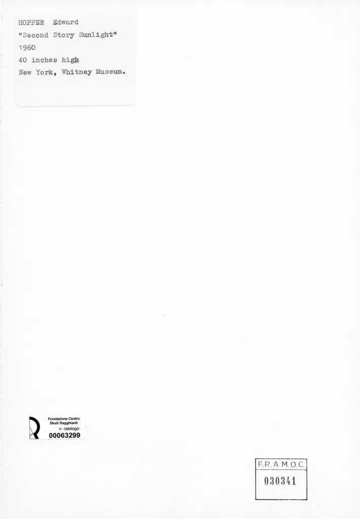 Anonimo , Hopper, Edward - sec. XX - Second Story Sunlight , retro