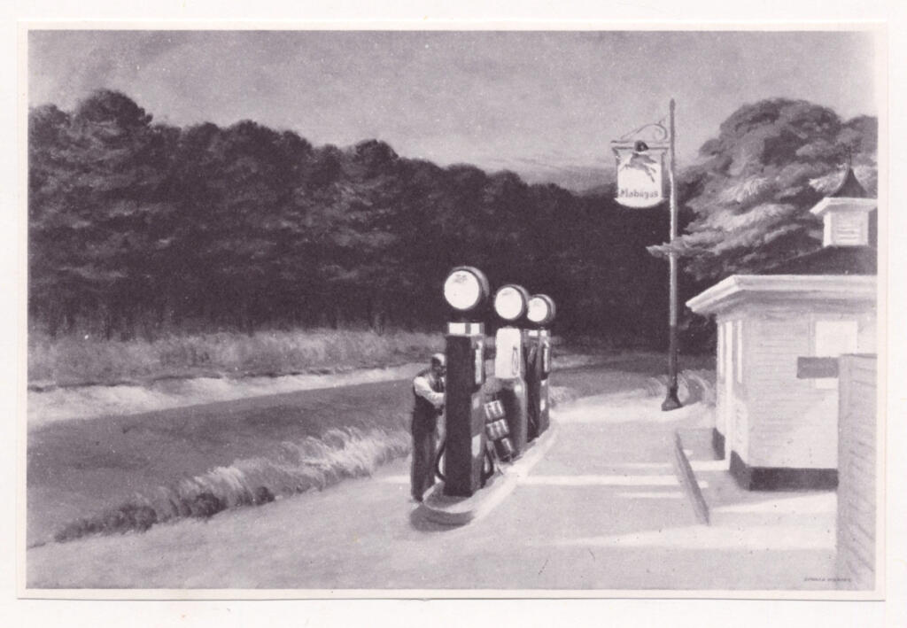 Anonimo , Hopper, Edward - sec. XX - Distributore di benzina , fronte