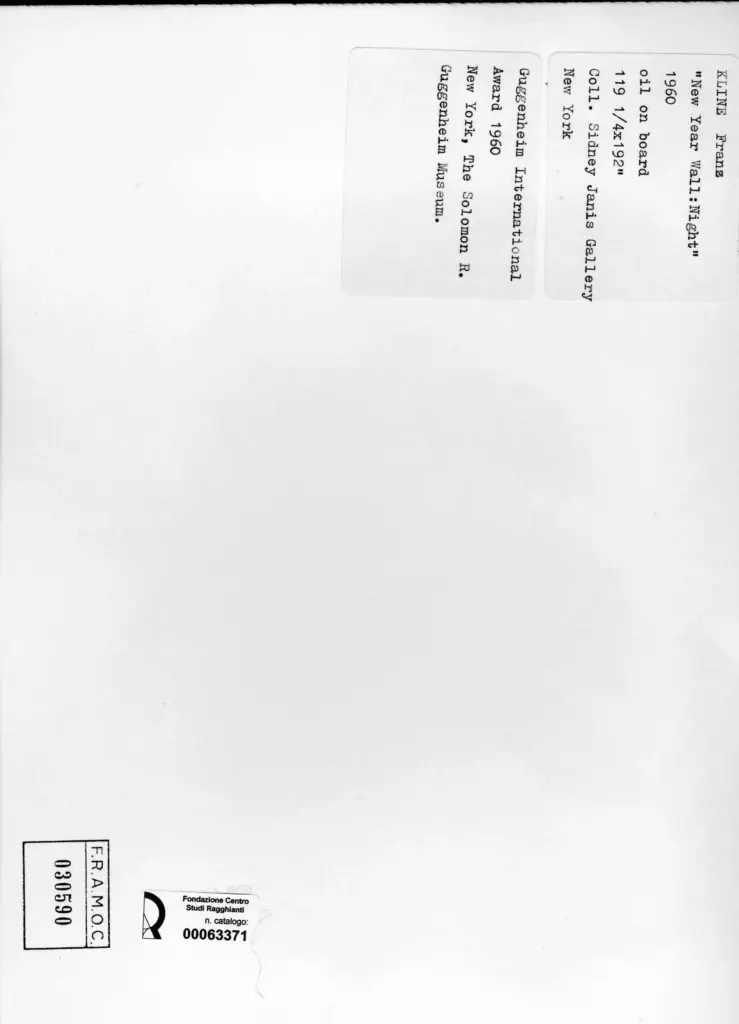 Anonimo , Kline, Franz - sec. XX - New Year Wall: Night , retro