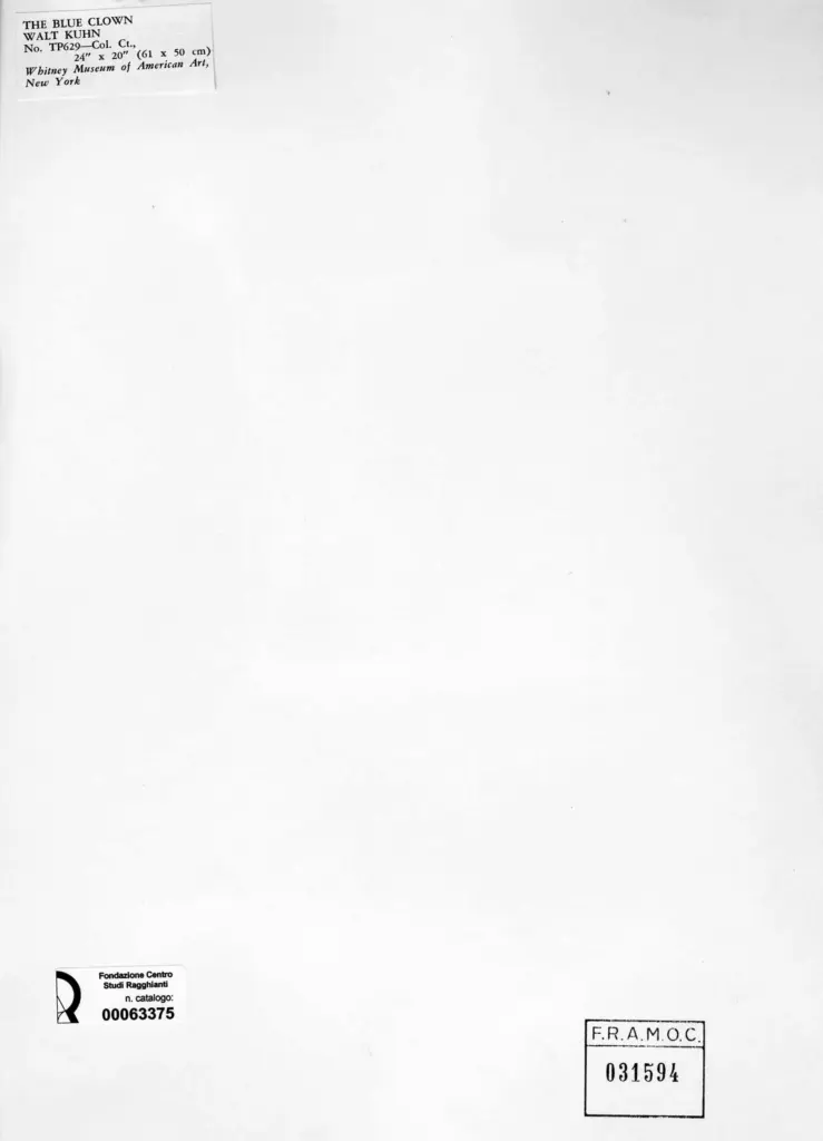 Anonimo , Kuhn, Walt - sec. XX - The blue clown , retro