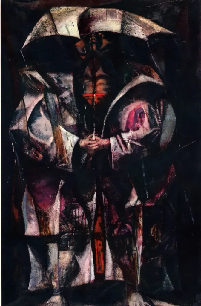 Anonimo , Lebrun, Rico - sec. XX - Sotto la pioggia , fronte