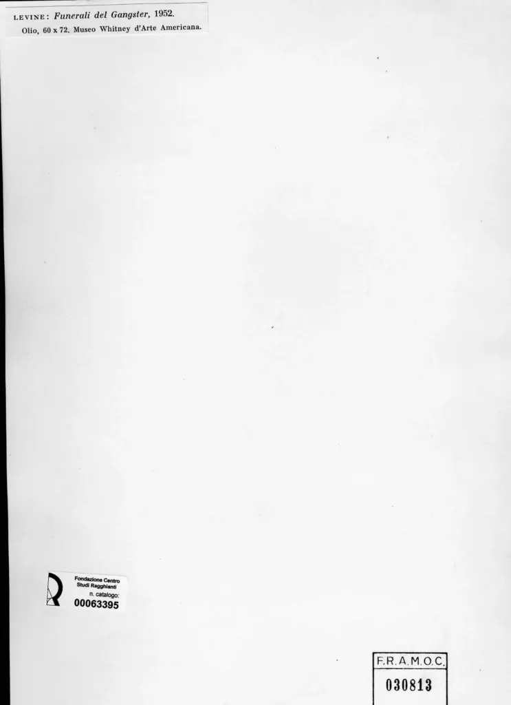 Anonimo , Levine, Jack - sec. XX - Funerali del Gangster , retro