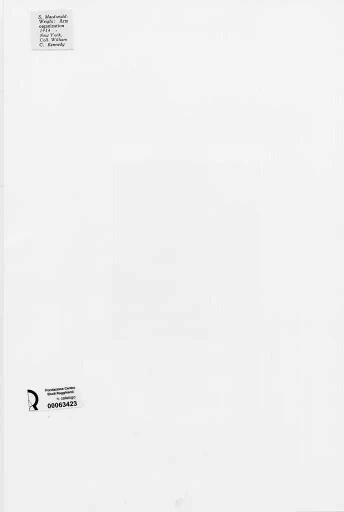 Anonimo , Macdonald-Wright, S. - sec. XX - Arm organization , retro