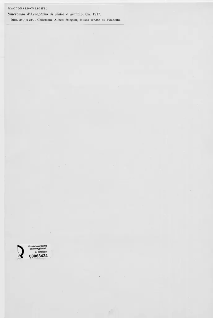 Anonimo , Macdonald-Wright, S. - sec. XX - Collezione Alfred Stieglitz , retro
