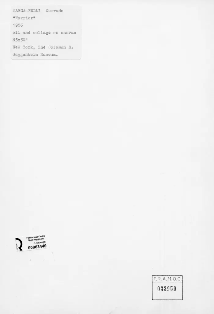 Anonimo , Marca-Relli, Corrado - sec. XX - Warrior , retro