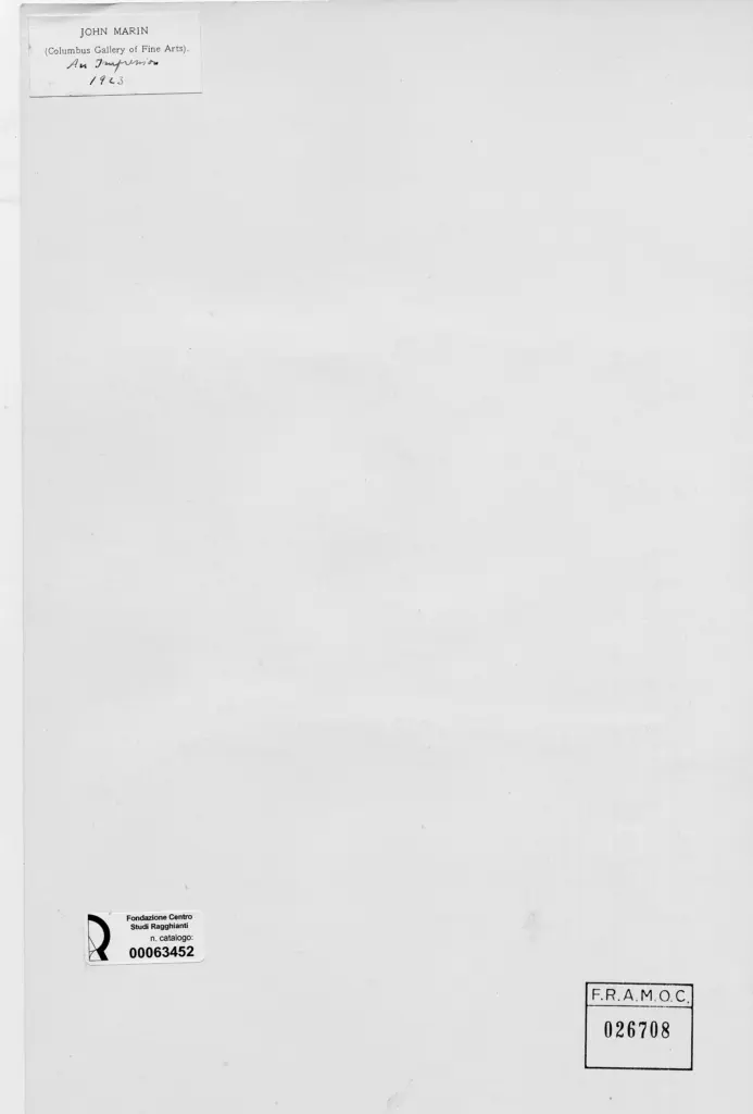 Anonimo , Marin, John - sec. XX , retro