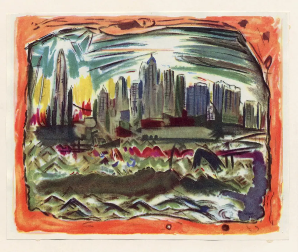 Anonimo , Marin, John - sec. XIX/ XX - Lower Manhattan from the River , fronte