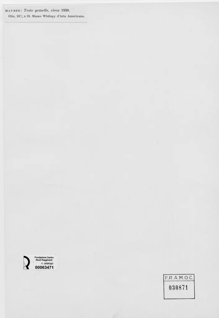 Anonimo , Maurer, Alfred - sec. XX - Teste gemelle , retro