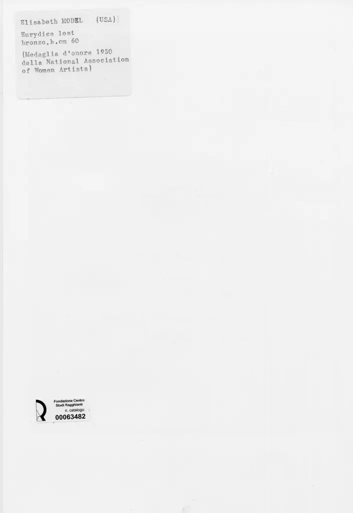 Anonimo , Model, Elisabeth - sec. XX - Eurydice lost , retro