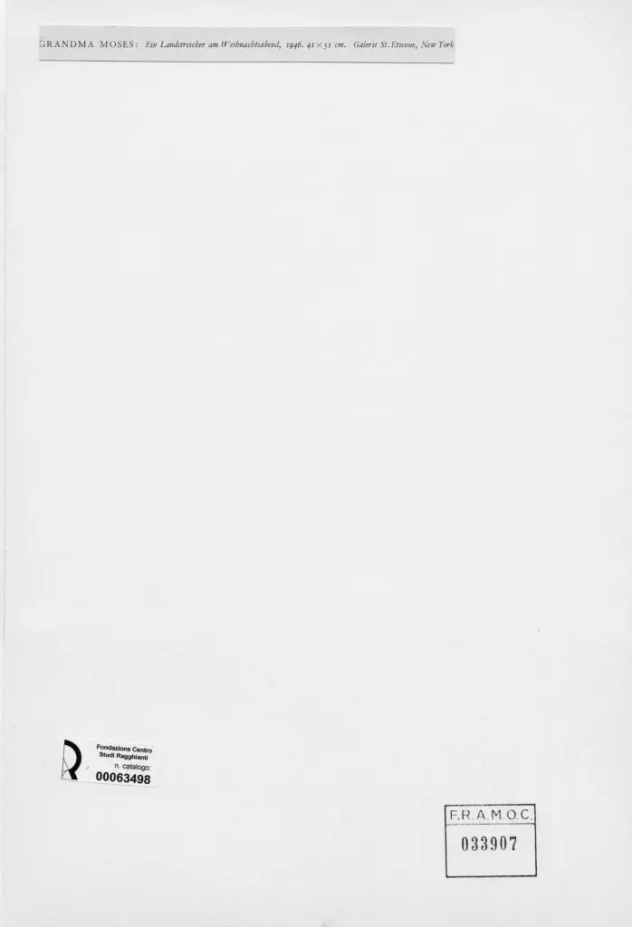 Anonimo , Robertson Moses, Anna Maria - sec. XX - Ein Landstreicher am Weihnachtsabend , retro