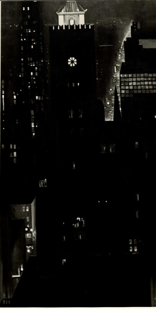 Anonimo , O'Keeffe, Georgia - sec. XX - New York di notte , fronte