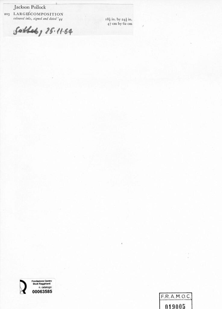 Anonimo , Pollock, Jackson - sec. XX - Large Composition , retro