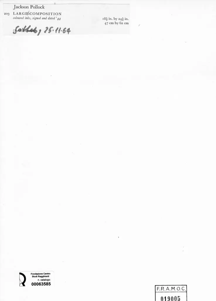 Anonimo , Pollock, Jackson - sec. XX - Large Composition , retro