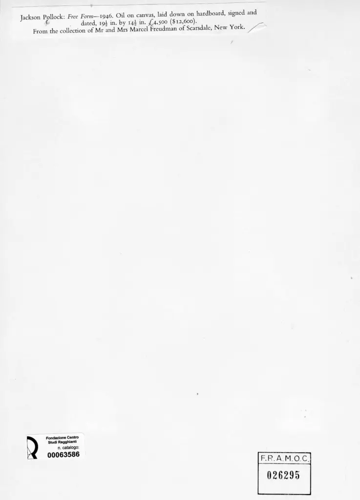 Anonimo , Pollock, Jackson - sec. XX - Free Form , retro