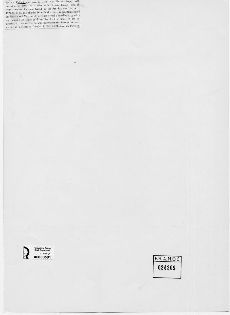 Anonimo , Pollock, Jackson - sec. XX - Number 5 , retro