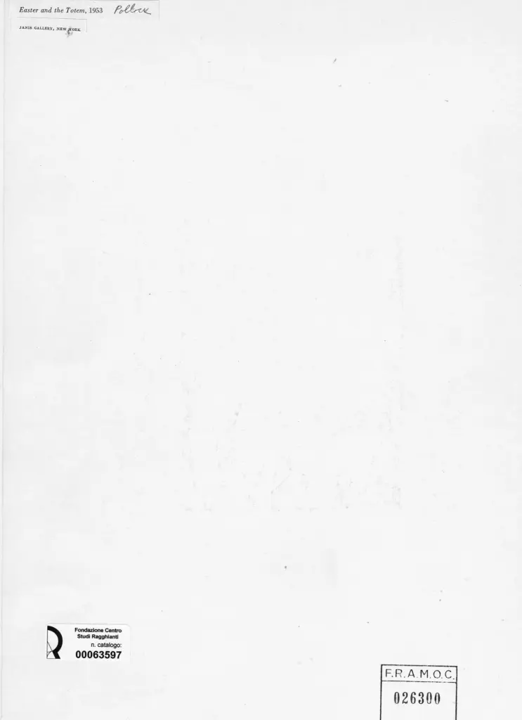 Anonimo , Pollock, Jackson - sec. XX - Easter and the Totem , retro