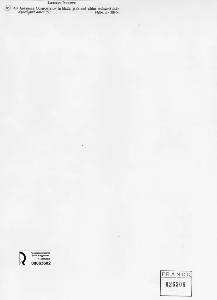 Anonimo , Pollock, Jackson - sec. XX - Una costruzione astratta , retro