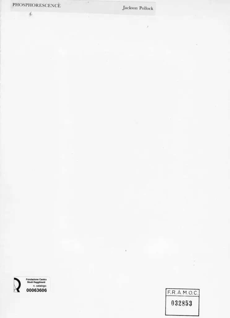 Anonimo , Pollock, Jackson - sec. XX - Phosphorescence , retro