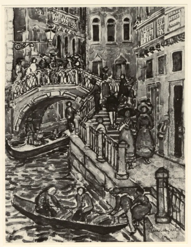 Anonimo , Prendergast, Maurice - sec. XX -Ponte a gradinate, Venezia , fronte