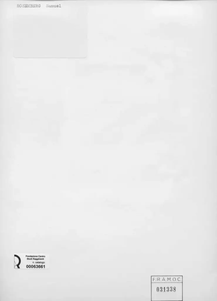 Anonimo , Rosemberg, Samuel - sec. XX - Ritratto , retro