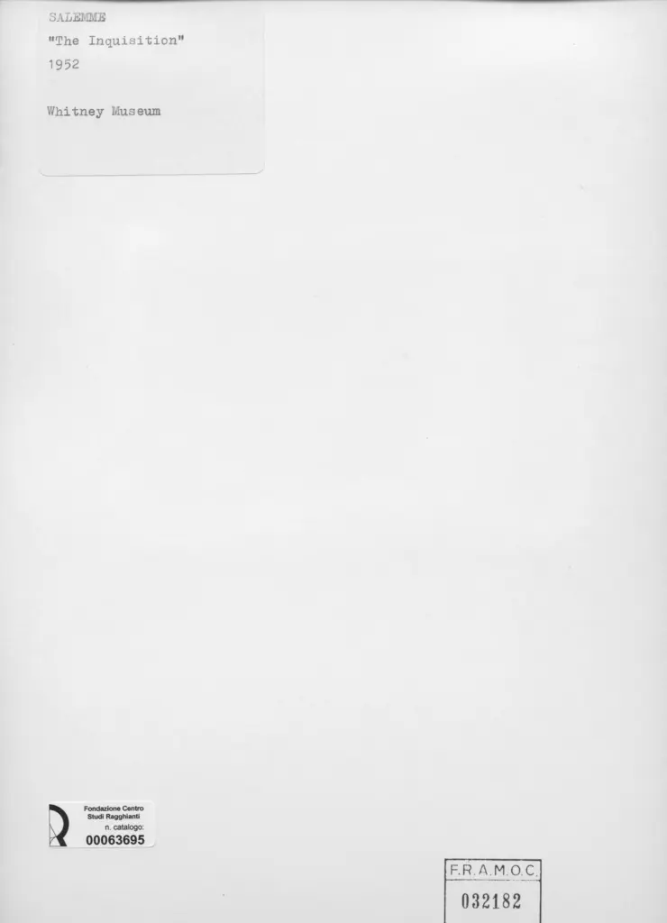 Anonimo , Salemme - sec. XX - The Inquisition , retro