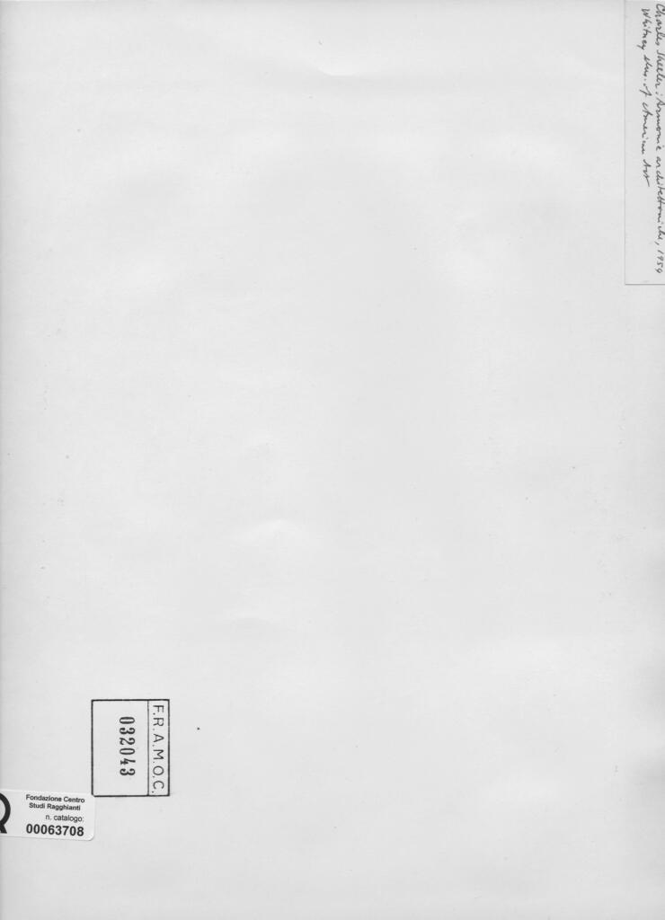 Anonimo , Sheeler, Charles - sec. XX - Armonie architettoniche , retro