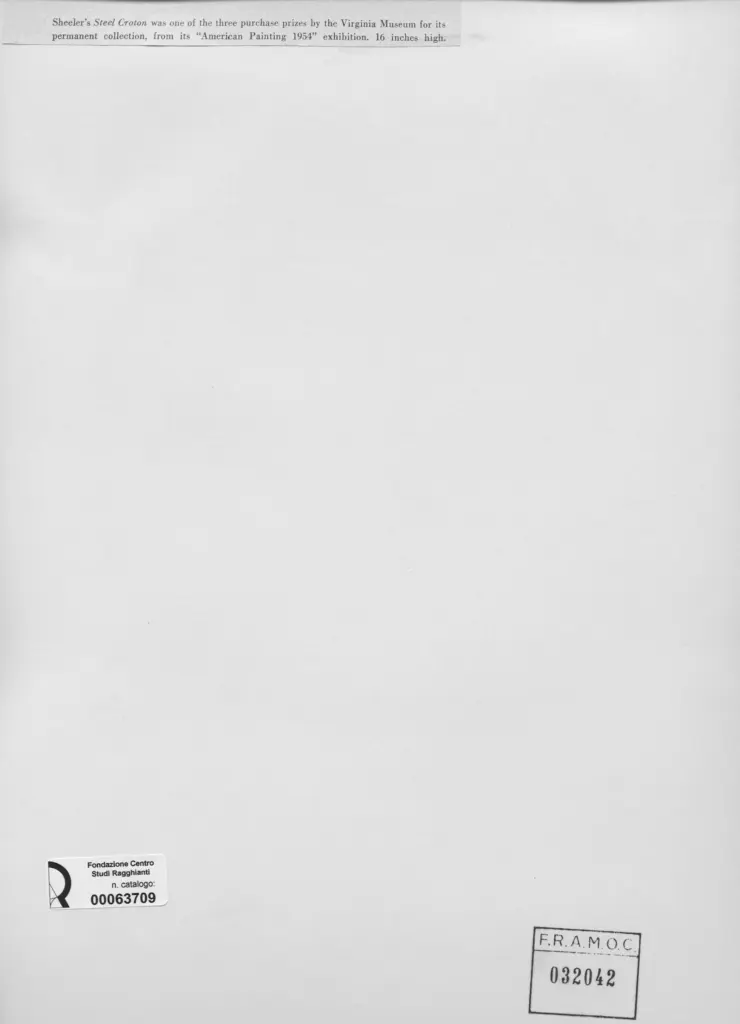 Anonimo , Sheeler, Charles - sec. XX - Steel Croton , retro