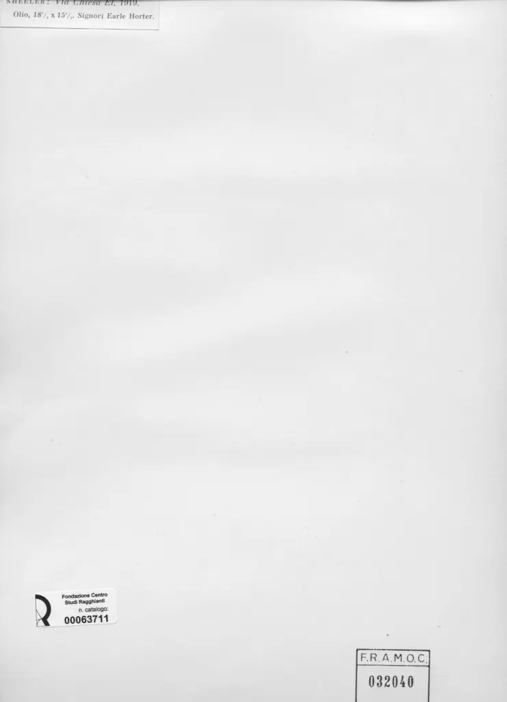 Anonimo , Sheeler, Charles - sec. XX - Via chiesa El , retro