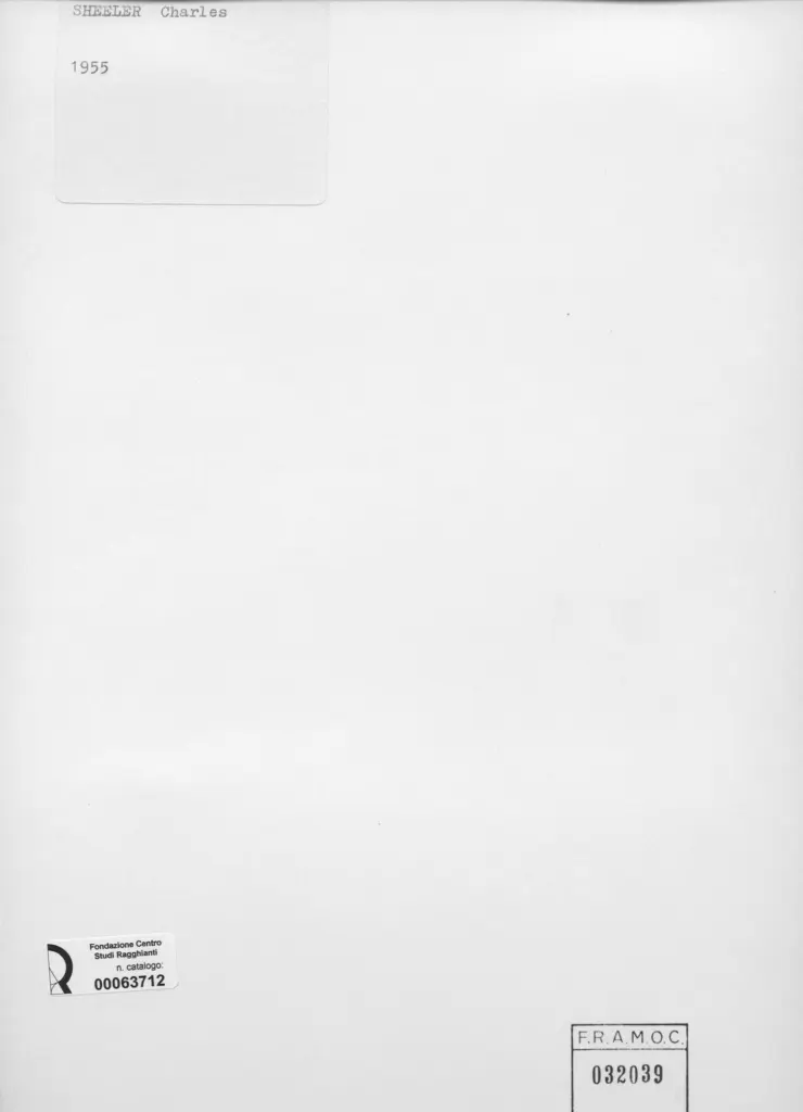 Anonimo , Sheeler, Charles - sec. XX - Composizione , retro