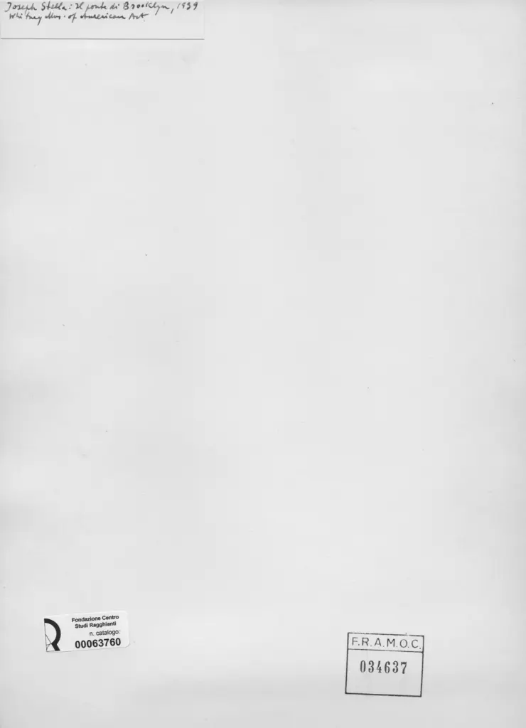 Anonimo , Stella, Joseph - sec. XX - Il ponte di Brooklyn , retro