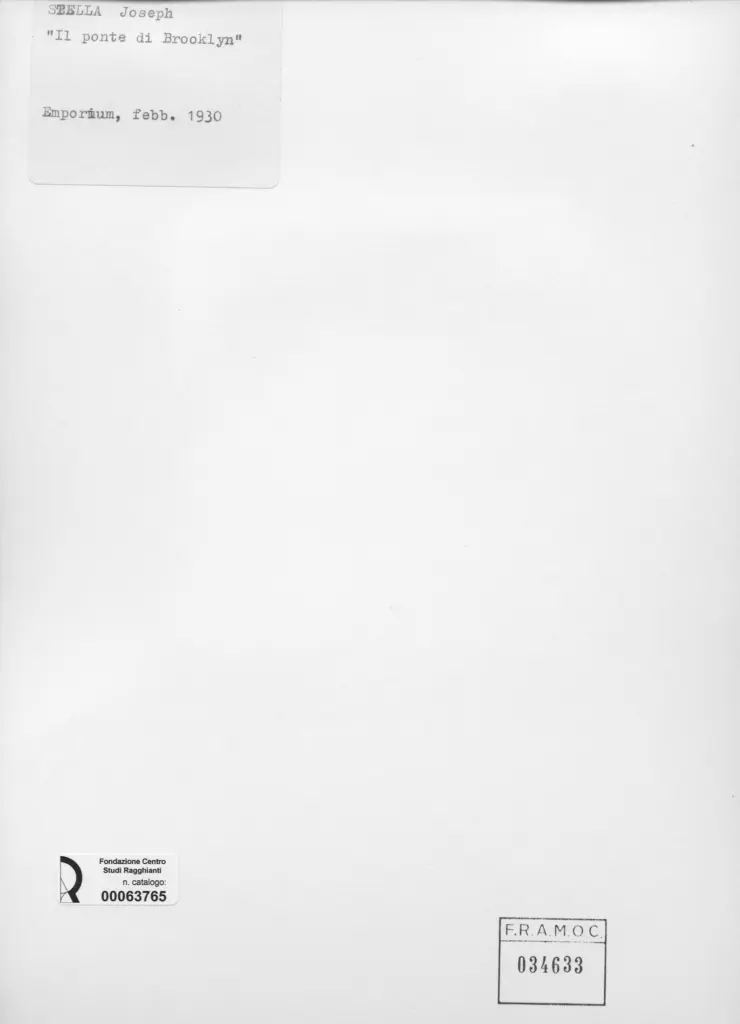 Anonimo , Stella, Joseph - sec. XX - Il ponte di Brooklyn , retro