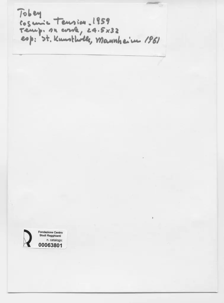 Anonimo , Tobey, Mark - sec. XX - Cosmic Tension , retro