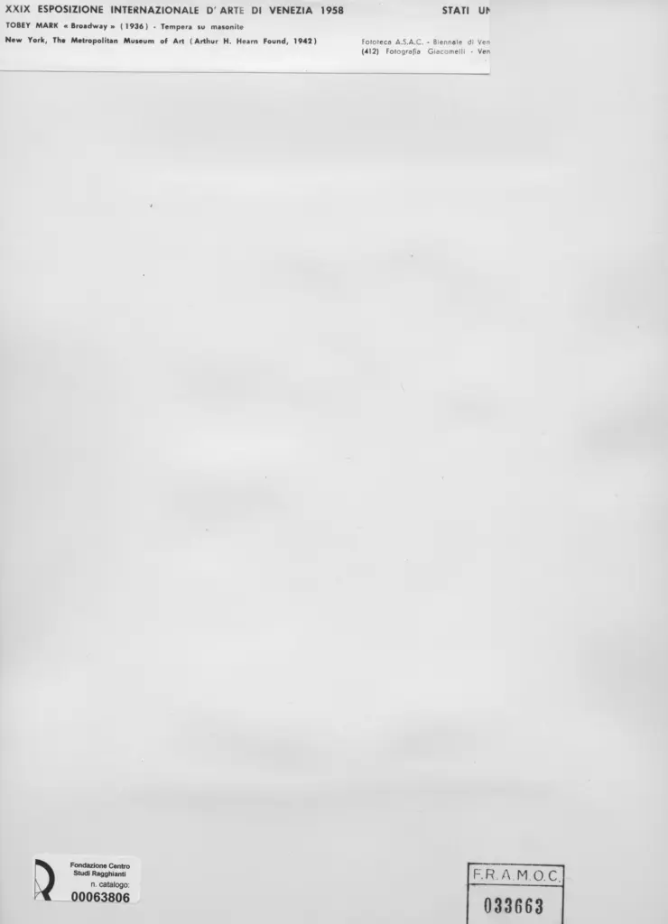 Giacomelli , Tobey, Mark - sec. XX - Broadway , retro