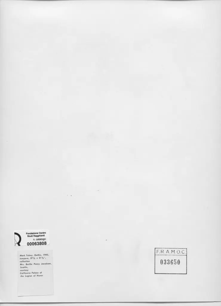 Anonimo , Tobey, Mark - sec. XX - Gothic , retro