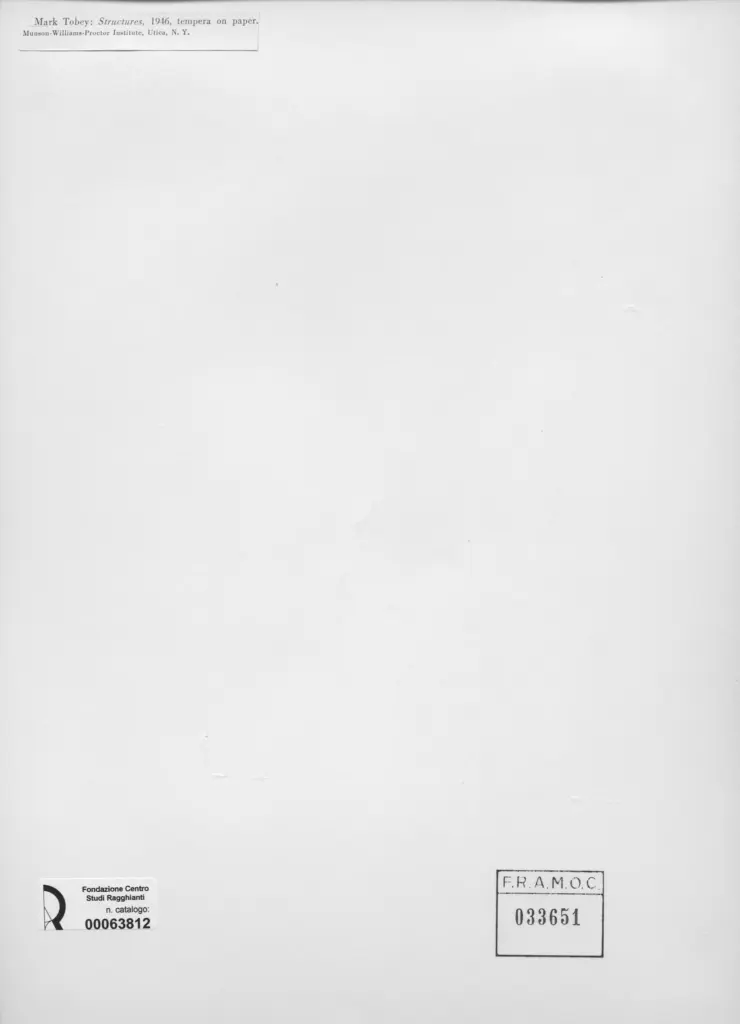 Anonimo , Tobey, Mark - sec. XX - Structures , retro