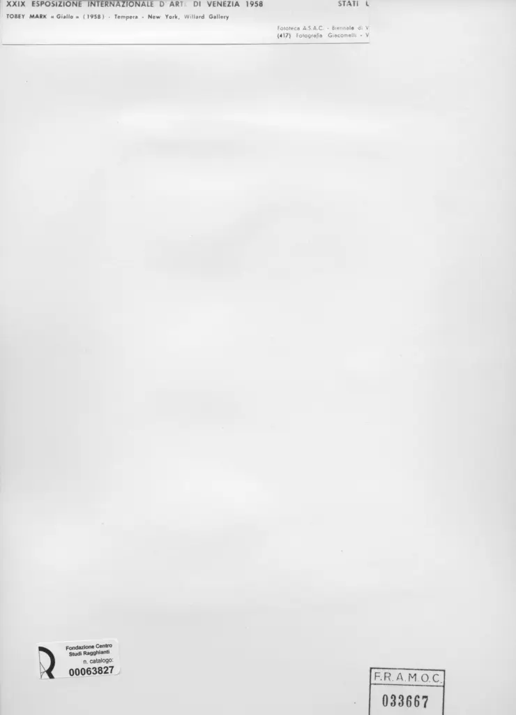 Giacomelli , Tobey, Mark - sec. XX - Giallo , retro